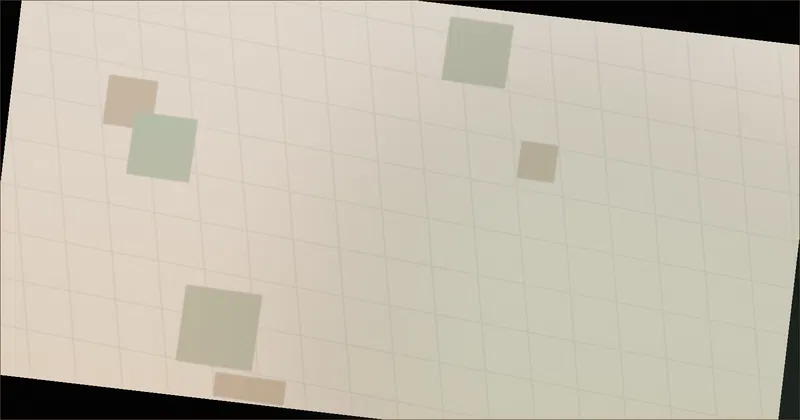 Side by side comparison of a patchwork quilt grid and a glowing game reel grid