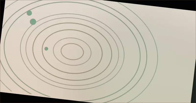 Warm brown orbit pattern suggesting a controlled, deliberate motion