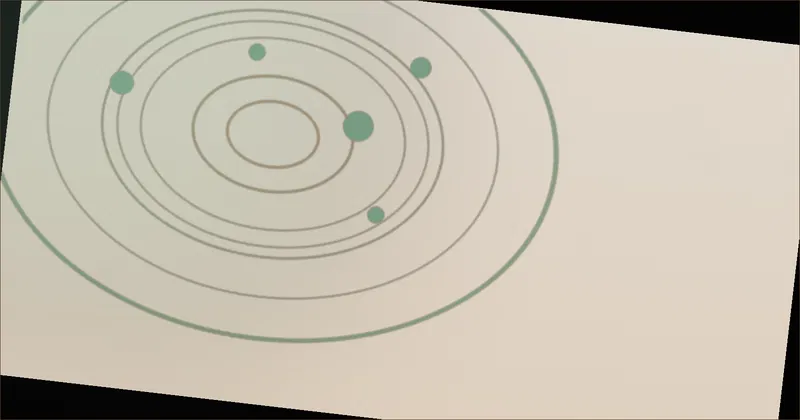 Deep green orbit pattern suggesting a package moving steadily along a route